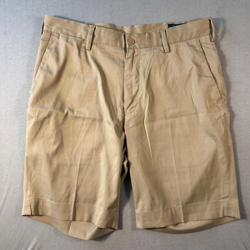 Polo Ralph Lauren Performance Mens Khaki Tan Stretch Chino Shorts Size 31